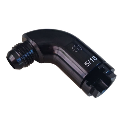 QSP Schnellkupplung 90 Grad AN6 DASH 6 8 mm Schraubversion schwarz