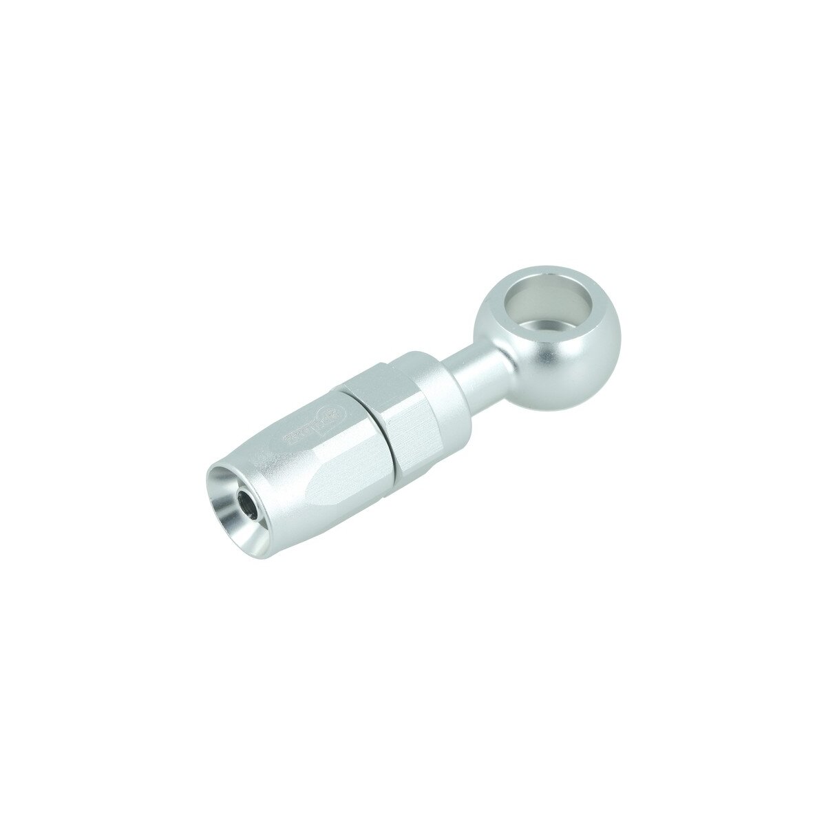 Schlauchanschluss Fitting drehbar Dash 4 zu Ringauge 12,5mm - silber matt