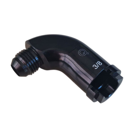 QSP Schnellkupplung 90 Grad AN6 Dash 6 10 mm Schraubversion schwarz