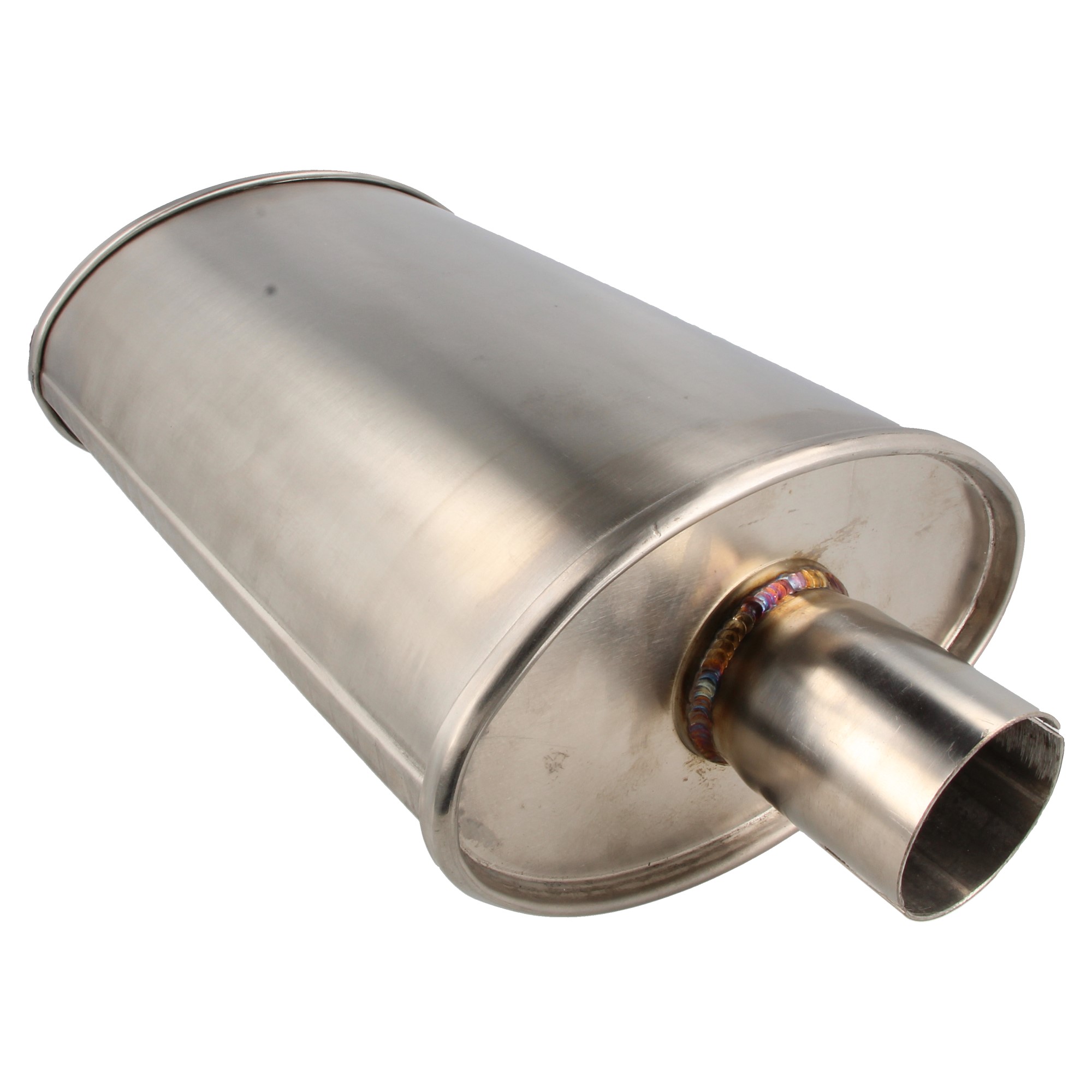 QSP Edelstahl Auspuff Schalldämpfer oval 2.0Zoll 50.8mm