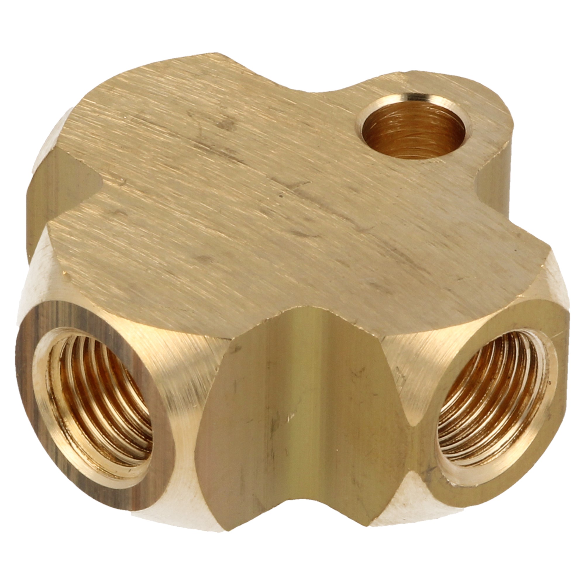 QSP T-Stück für Bremse Messing 3x M10x1.0 konvex