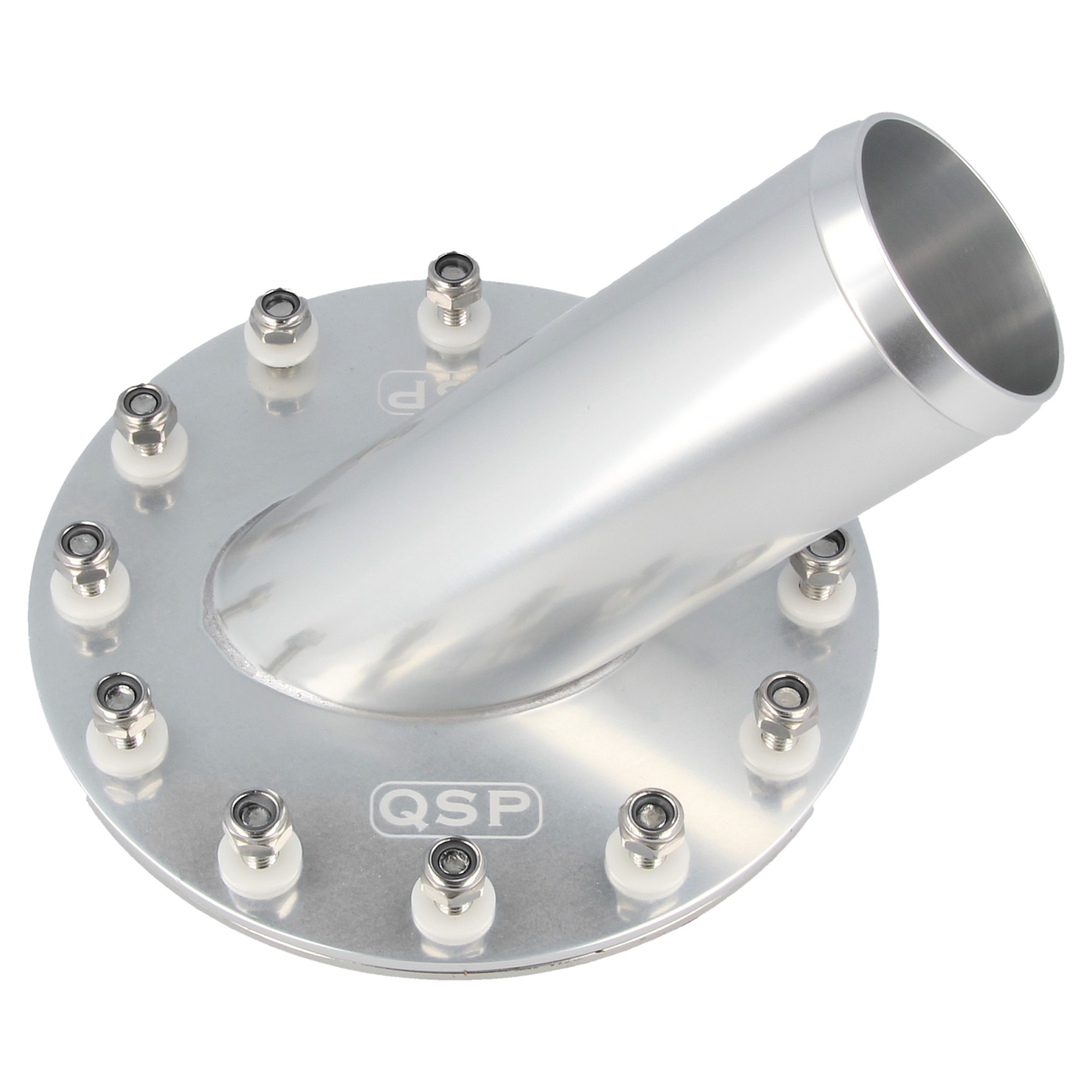 QSP Tankfüllanschluss 45 Grad silber eloxiert 51 mm