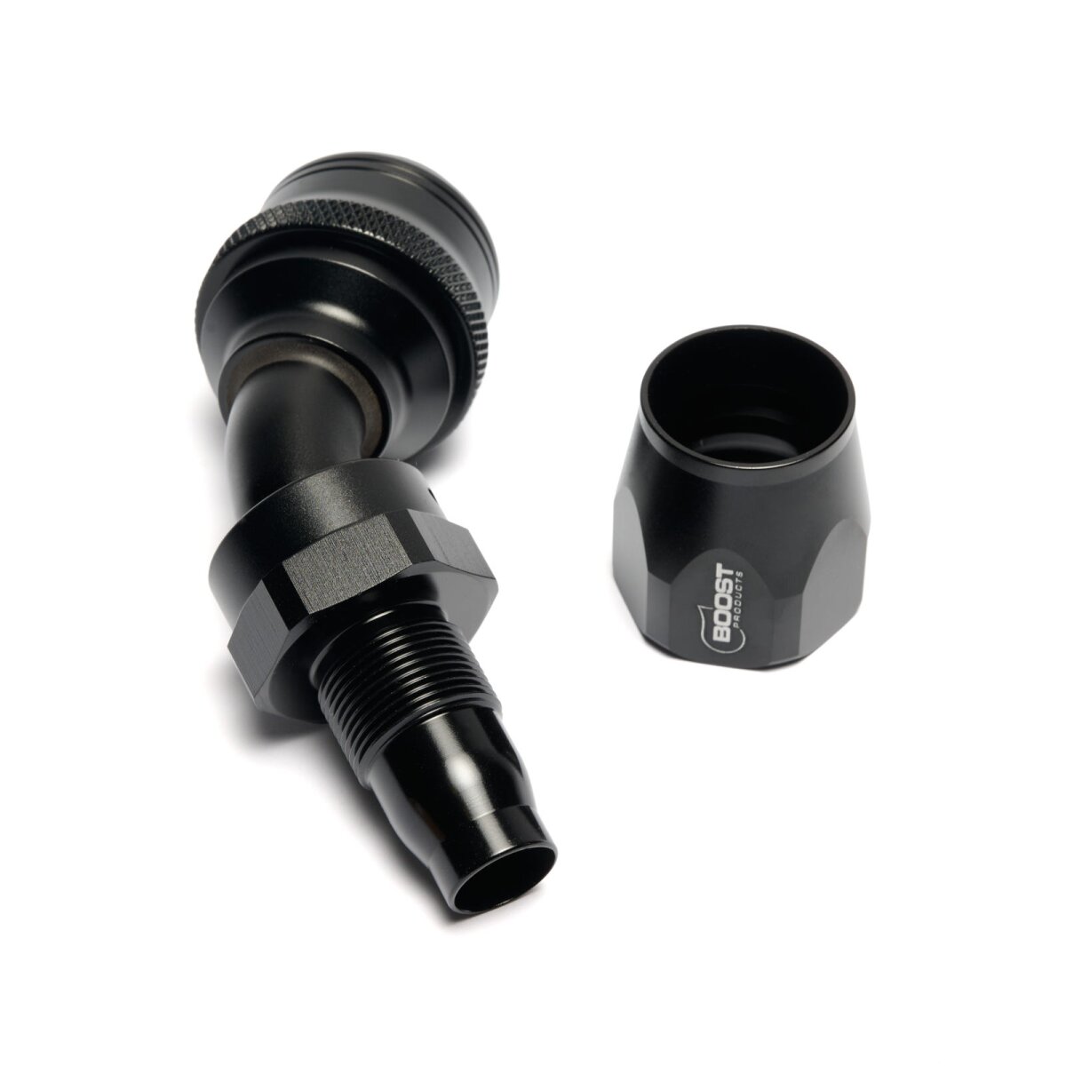 Quick Click Schlauchanschluss Fitting weiblich Dash 6 / -06 AN - 45° - schwarz matt