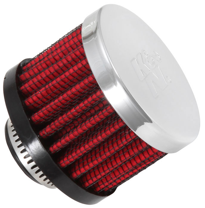 K&N 62-1340 Entlüftungsfilter 16mm Anschluss 38mm hoch Chrom