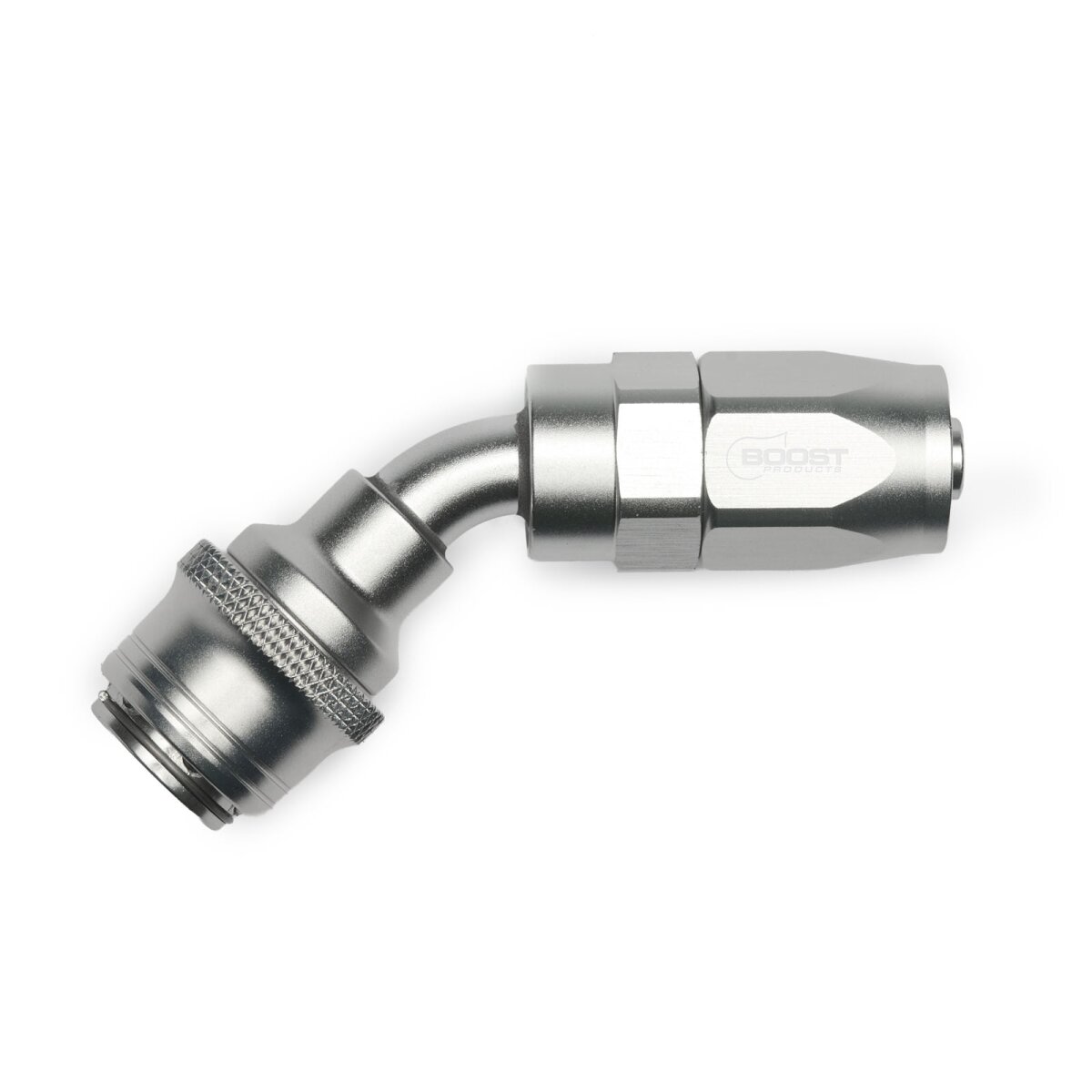 Quick Click Schlauchanschluss Fitting weiblich Dash 6 / -06 AN - 45° - silber matt