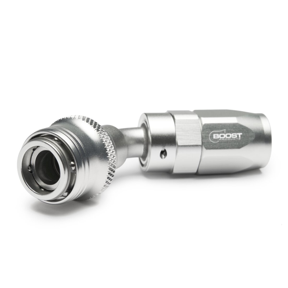 Quick Click Schlauchanschluss Fitting weiblich Dash 6 / -06 AN - 45° - silber matt