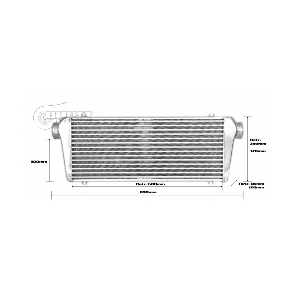 Ladeluftkühler Competition 700x300x100mm - 76mm - 900PS