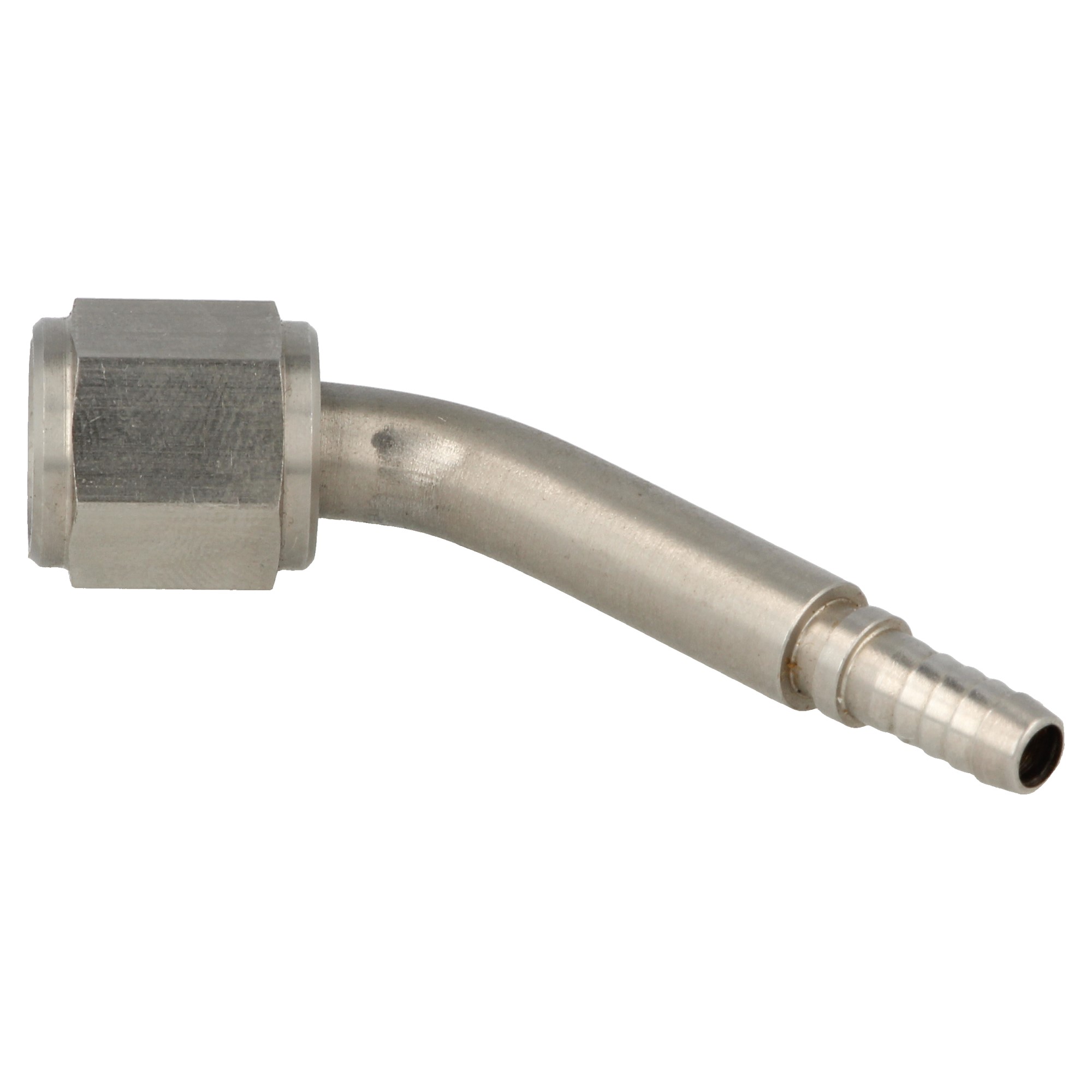 QSP Schrumpfschlauch Adapter konkav Edelstahl 45° Dash 3 / AN3 Female