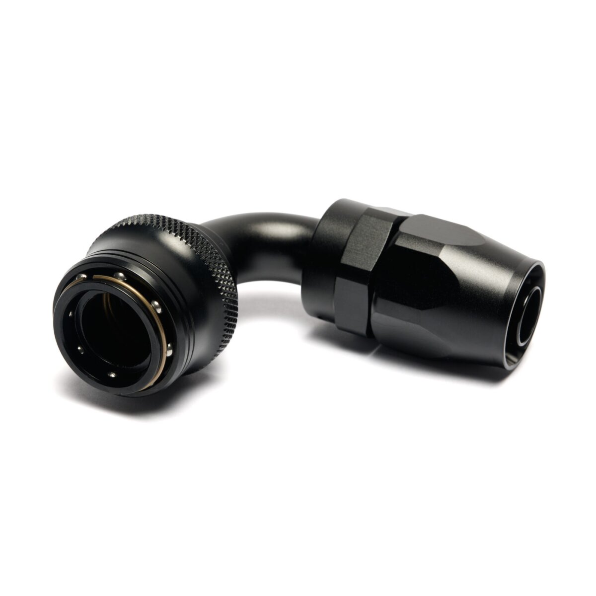 Quick Click Schlauchanschluss Fitting weiblich Dash 4 / -04 AN - 90° - schwarz matt