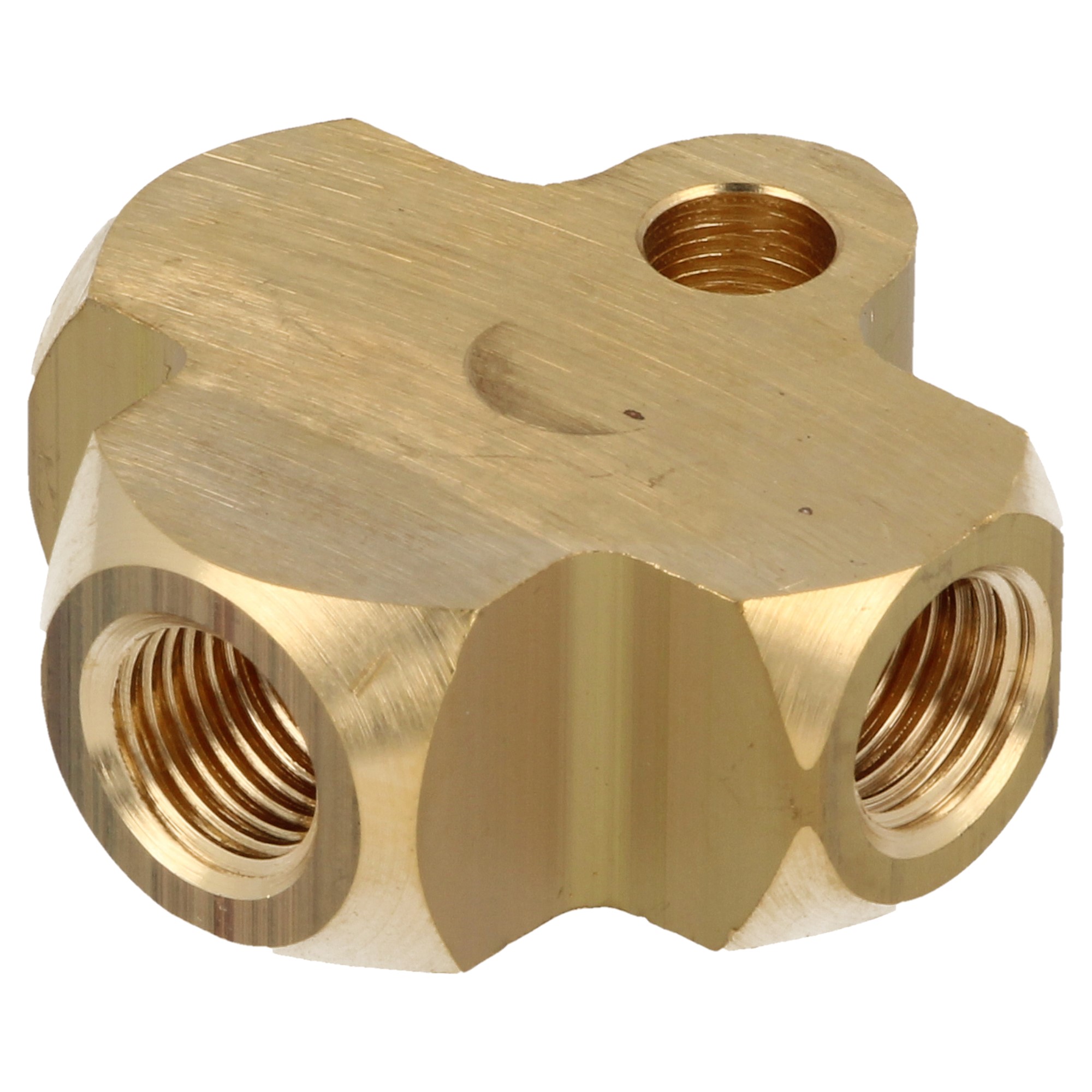 QSP T-Stück für Bremse Messing 3x 3/8 UNF konkav