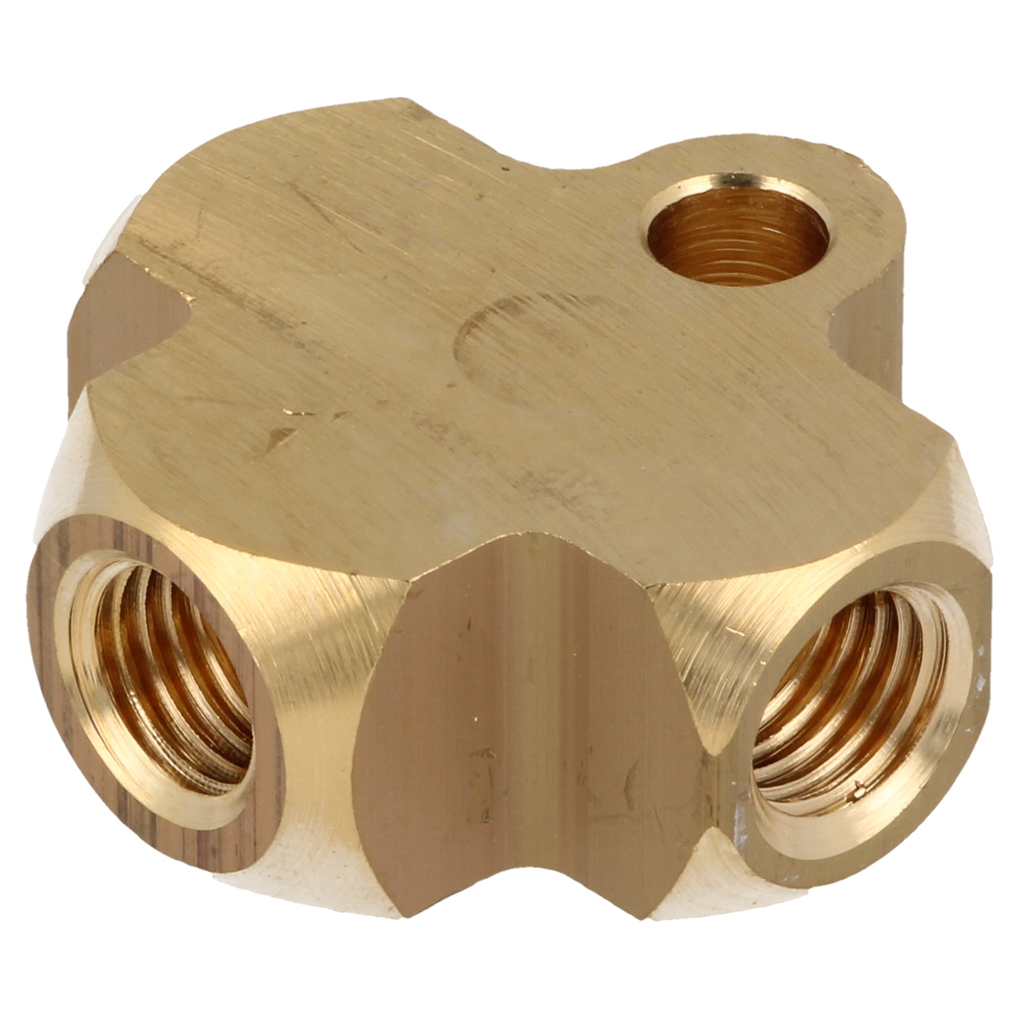 QSP T-Stück für Bremse Messing 3x M10x1.25 konvex