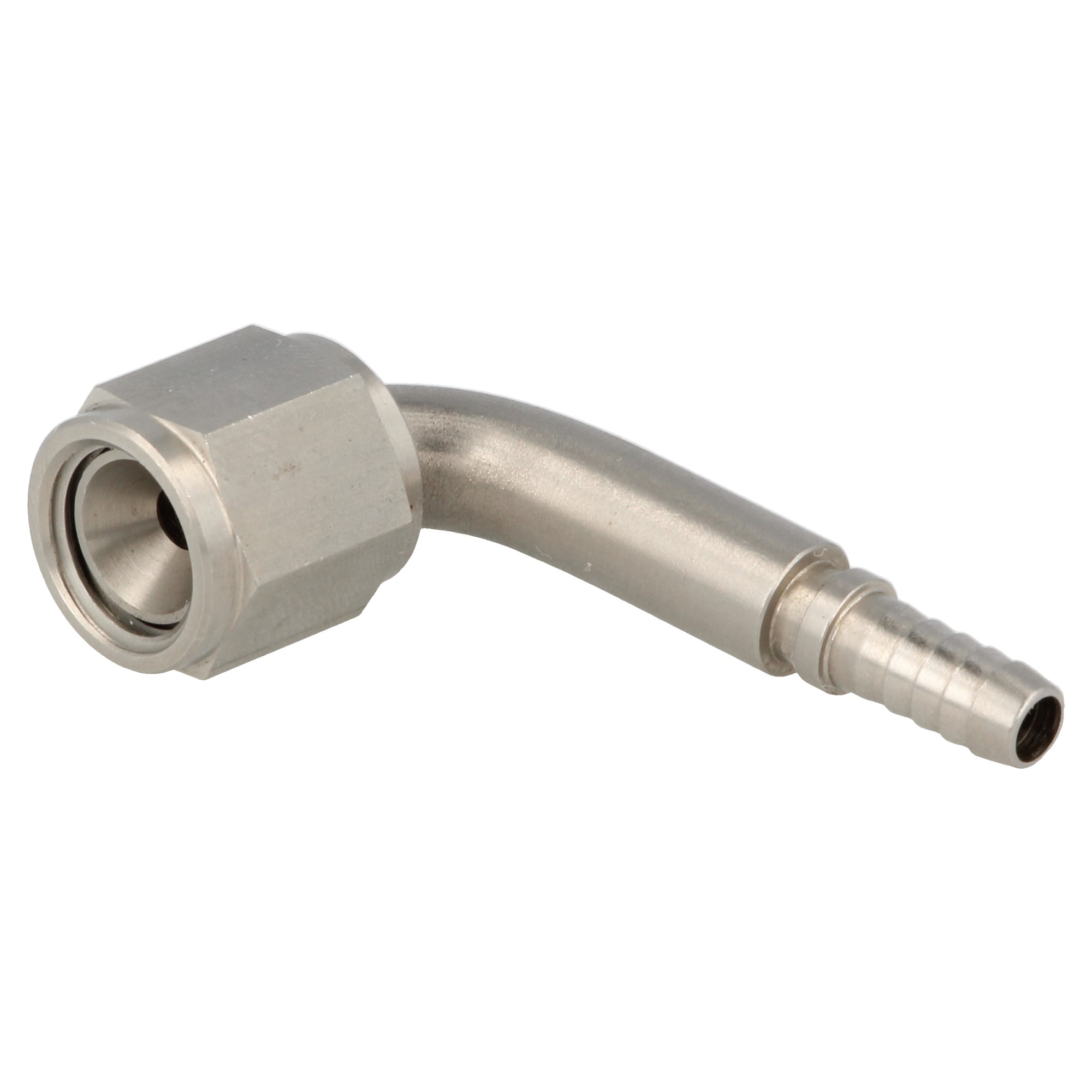 QSP Schrumpfschlauch Adapter konkav Edelstahl 90° Dash 3 / AN3 Female