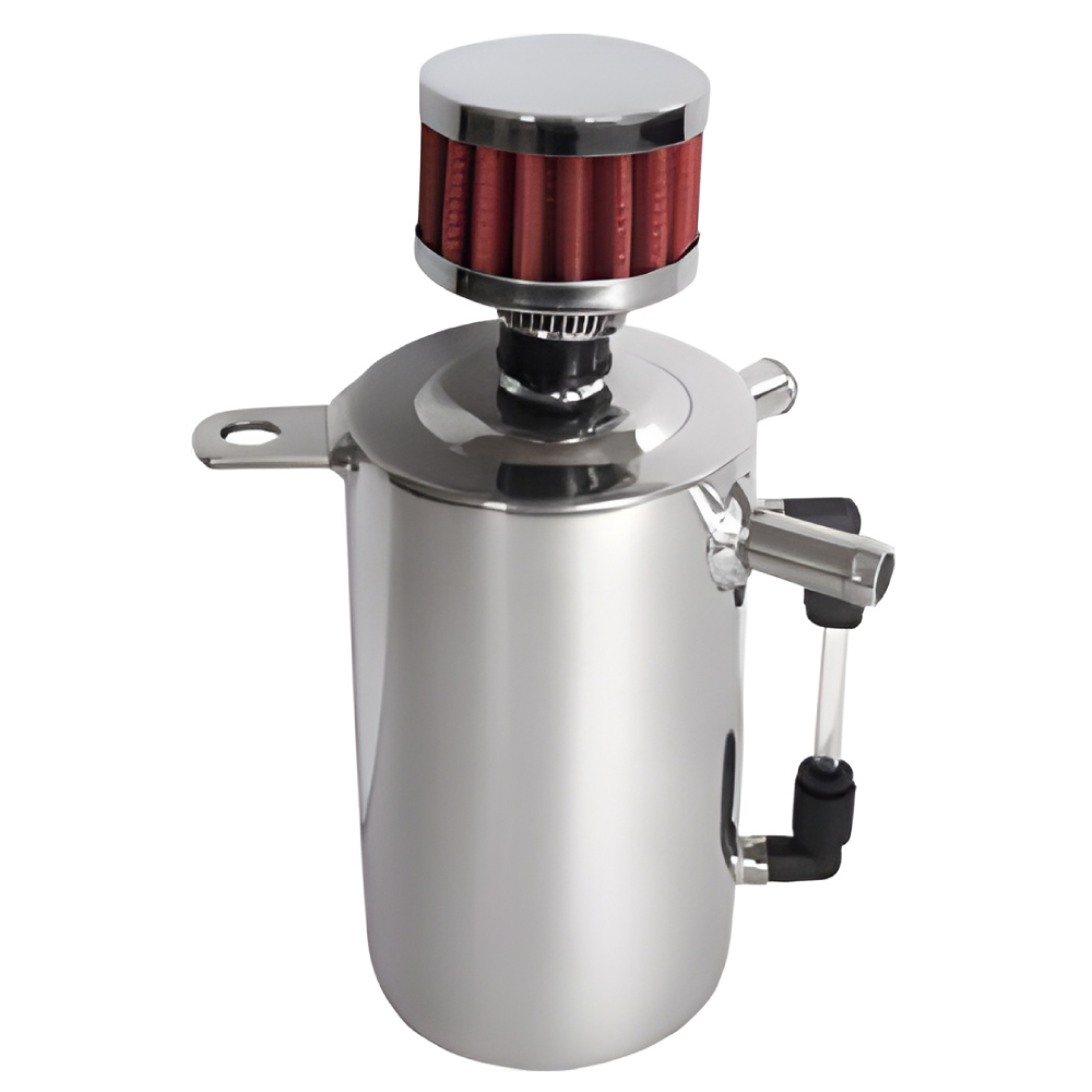 QSP Aluminium Öl Catchtank 0,5 Liter silber mit Filter