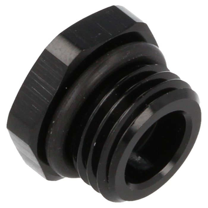 QSP Aluminium Adapter Plug Dash 6 / AN6 Male auf 1/8 NPT Female schwarz