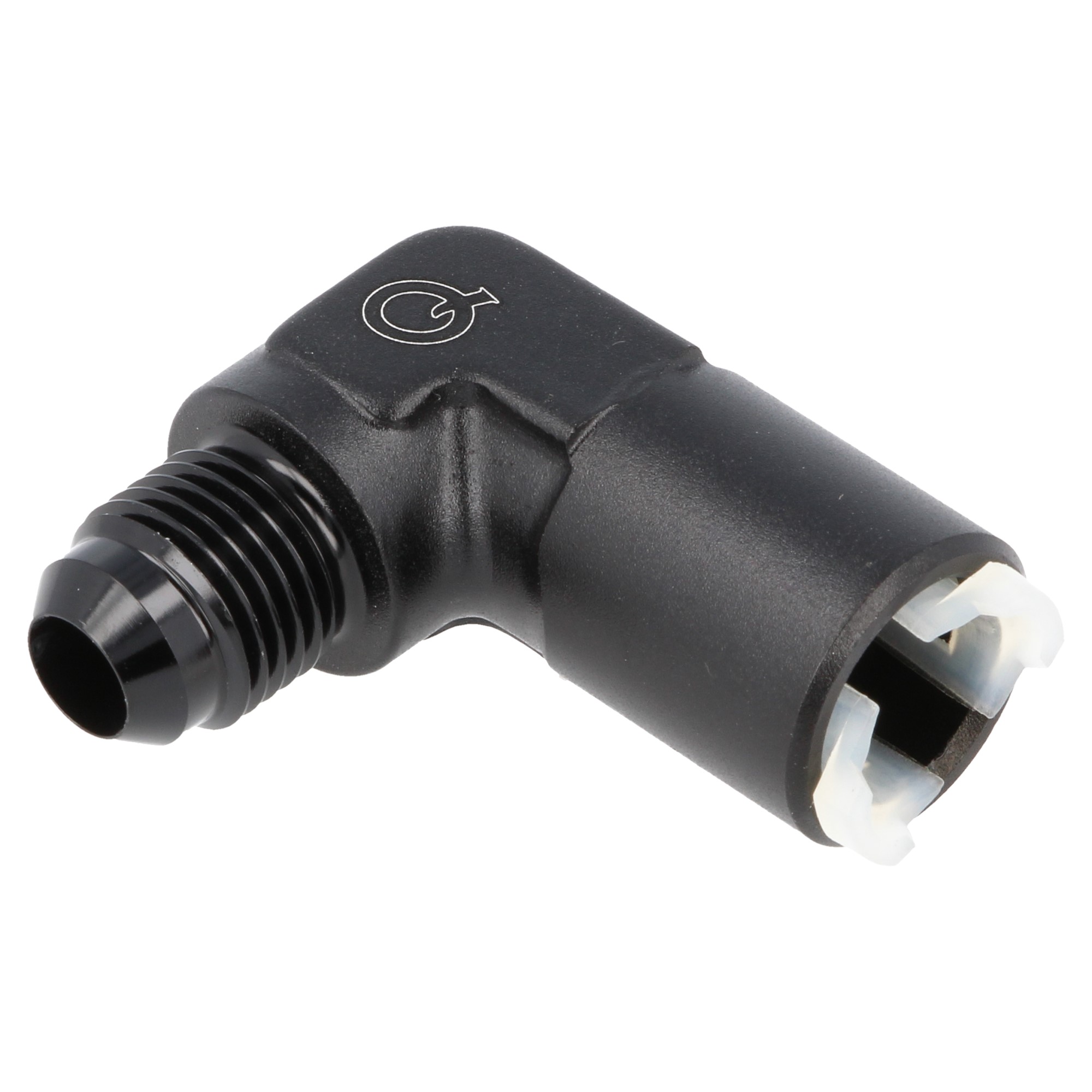 QSP Schnellkupplung 90 Grad AN6 auf 8 mm schwarz