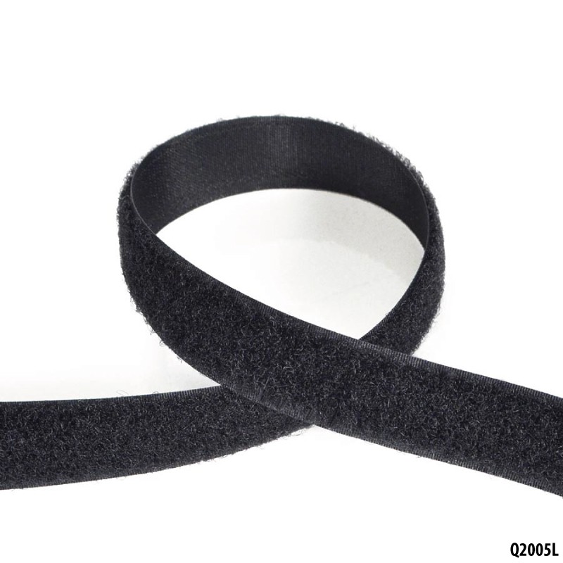 QSP selbstklebendes Klettband Oberseite 1 m x 20 mm schwarz