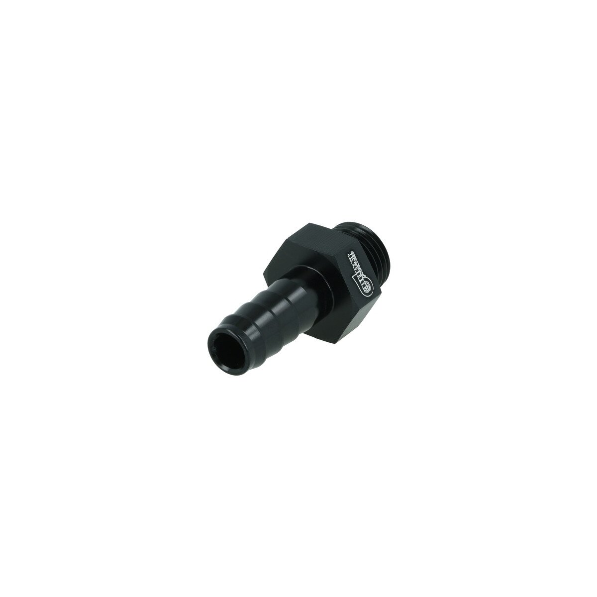 Einschrauber ORB Dash 6 männlich zu Schlauchanschluss gerippt 10mm (3/8") - schwarz matt