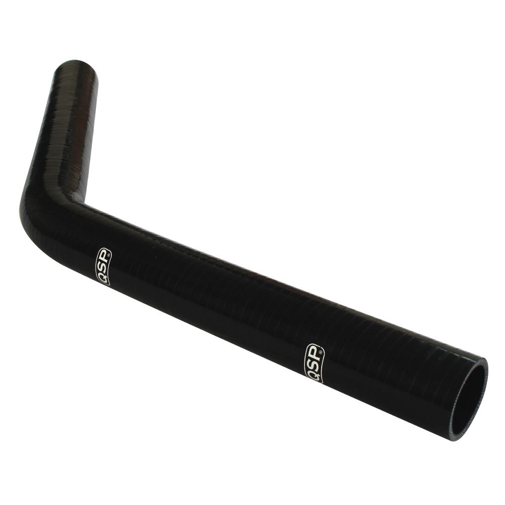 QSP Silikonschlauch XL - 45° Bogen - 16mm - Schwarz