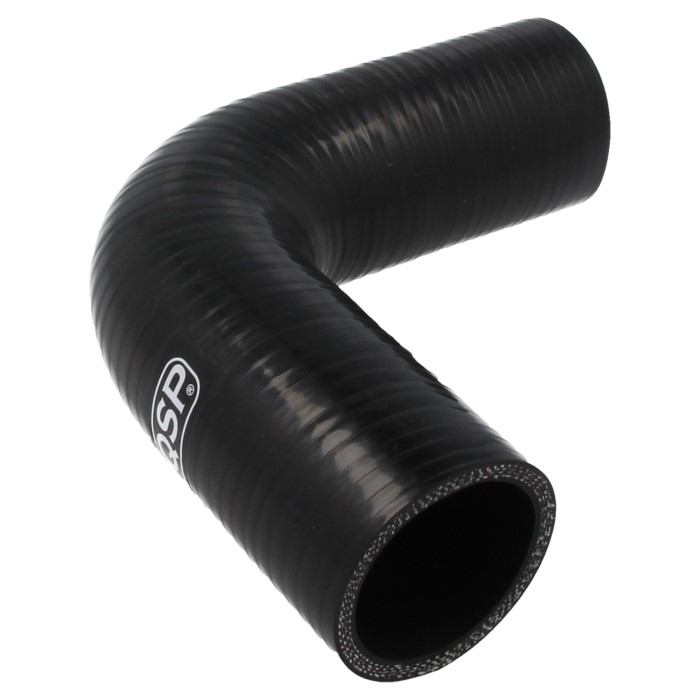 QSP Silikonschlauch - 90° Bogen - 51mm (Kraftstoff- und ölbeständig) - Schwarz