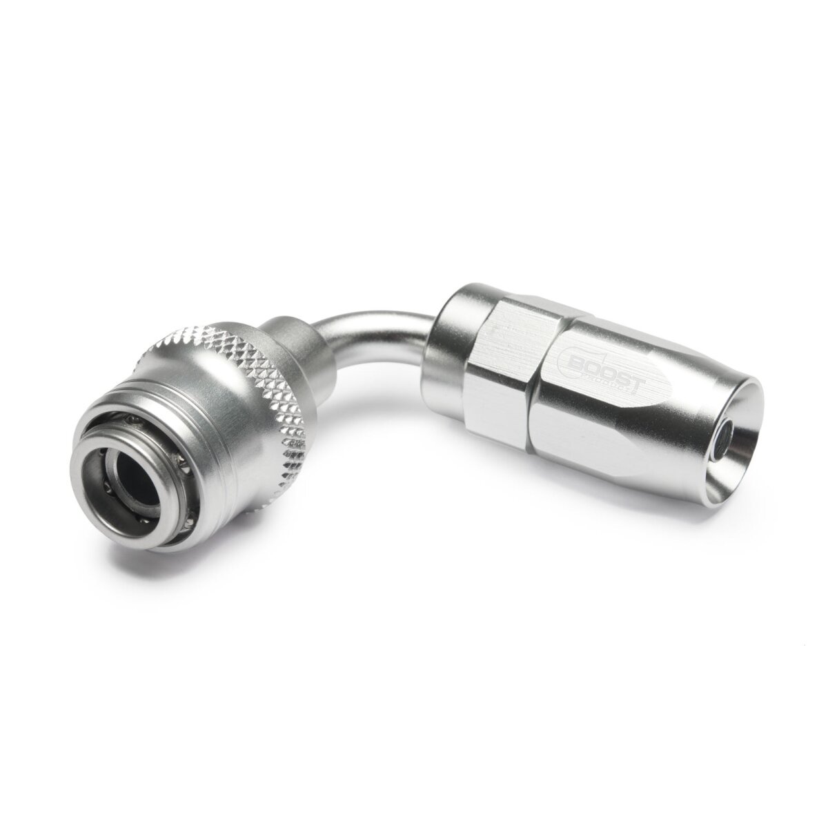 Quick Click Schlauchanschluss Fitting weiblich Dash 4 / -04 AN - 90° - silber matt