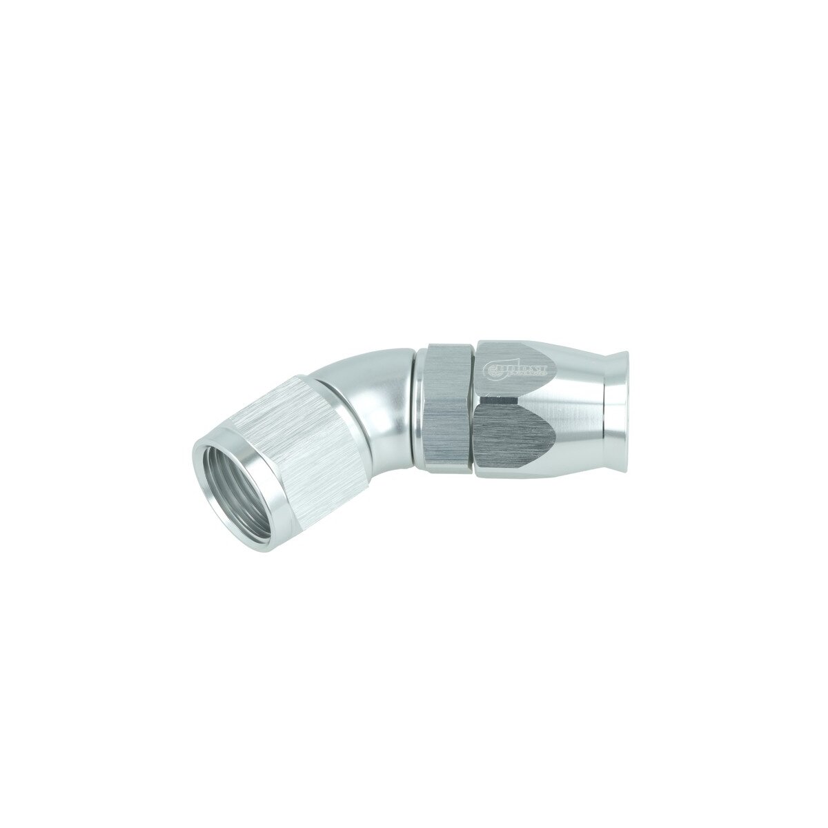 High Flow PTFE Schlauchanschluss Fitting drehbar Dash 10 - 45° - silber
