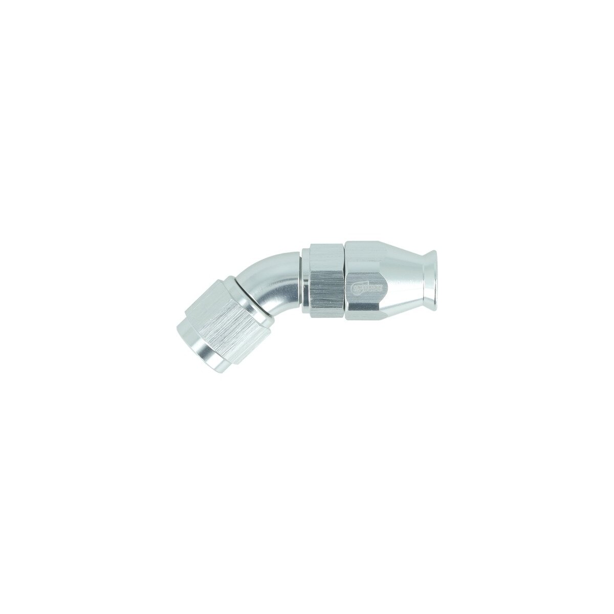 High Flow PTFE Schlauchanschluss Fitting drehbar Dash 4 - 45° - silber