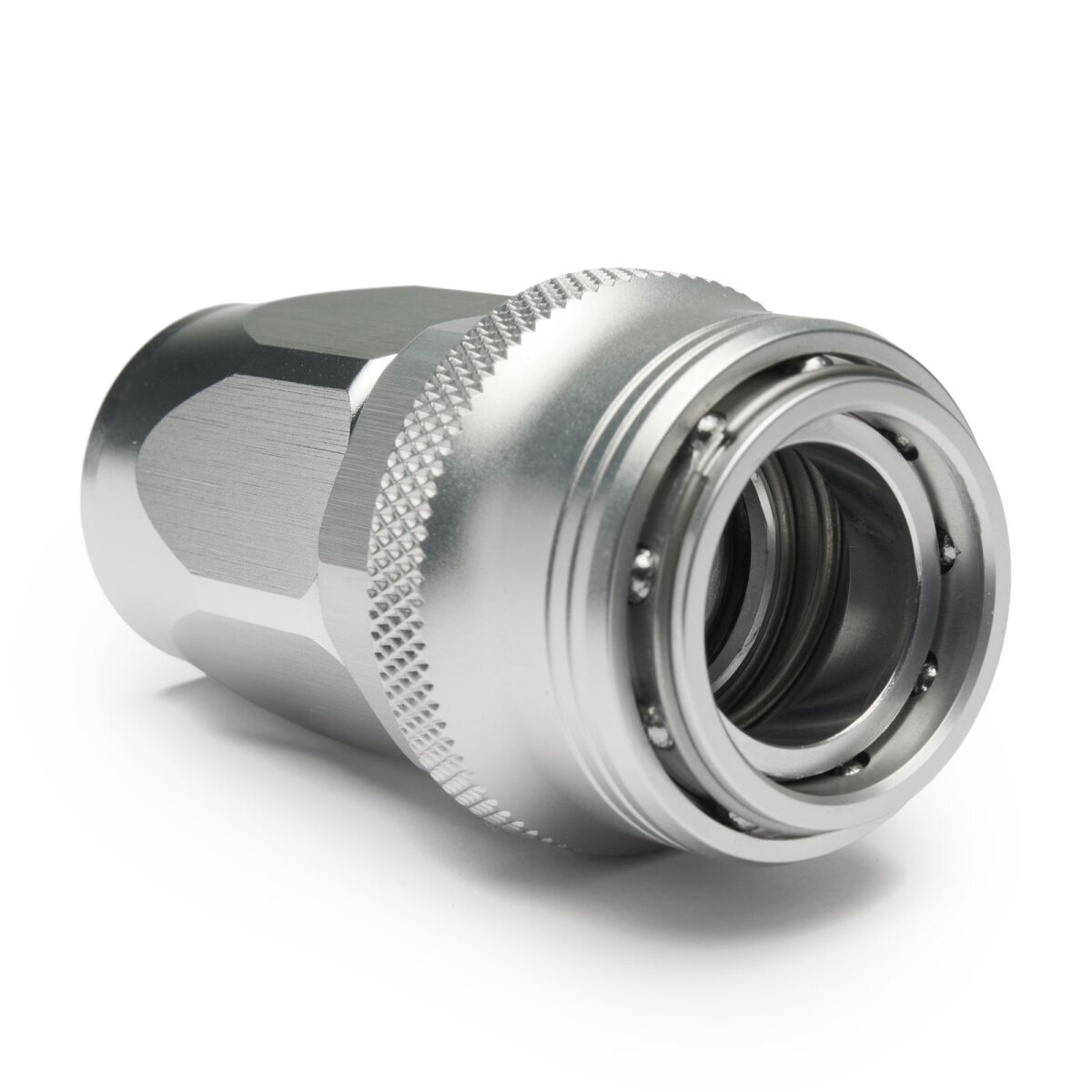 Quick Click Schlauchanschluss Fitting weiblich Dash 12 / -12 AN - gerade - silber matt