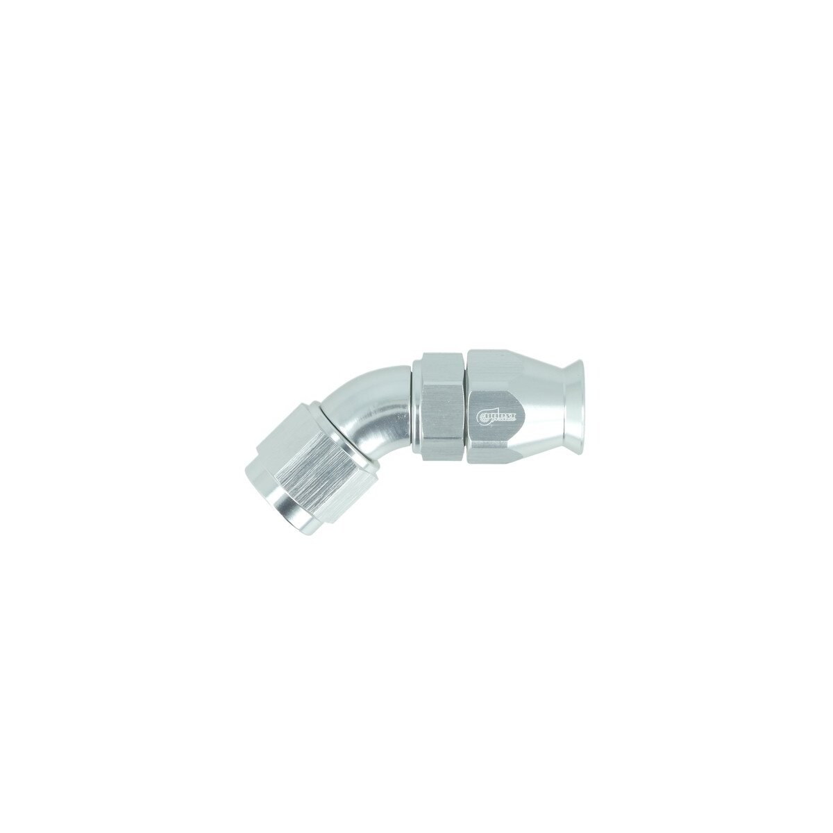 High Flow PTFE Schlauchanschluss Fitting drehbar Dash 6 - 45° - silber
