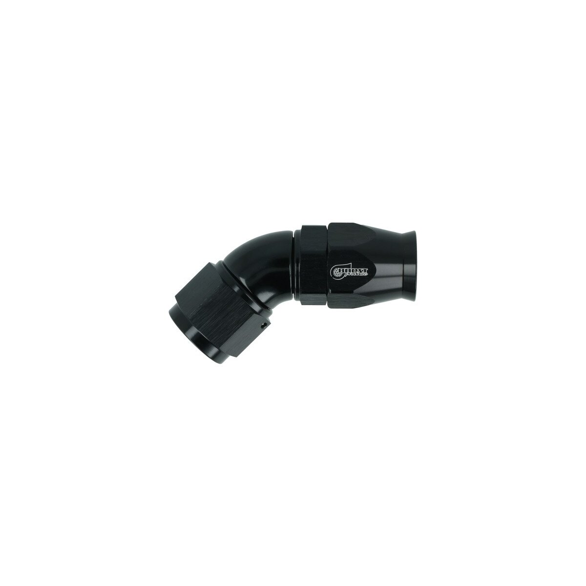 High Flow PTFE Schlauchanschluss Fitting drehbar Dash 10 - 45° - schwarz