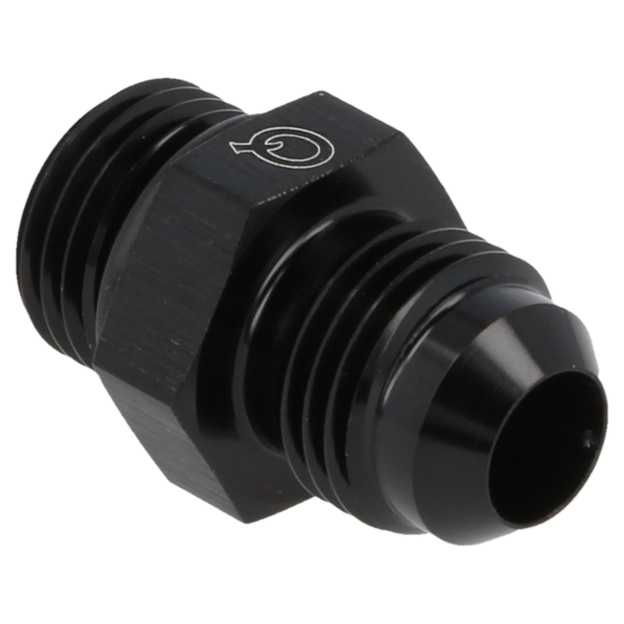 QSP Aluminium Adapter männlich / männlich AN4 Dash 4 - O-ring AN8 Dash 8 schwarz
