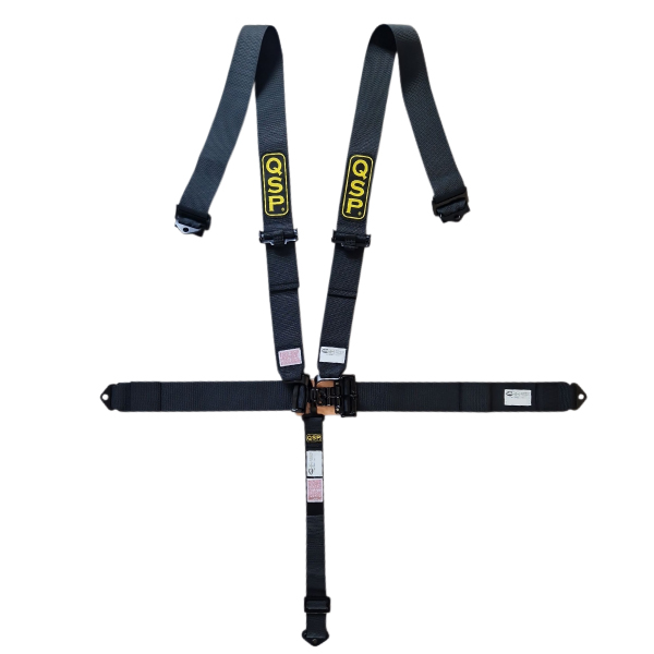 QSP 5-Punkt Renngurte NASCAR Stil SFI 16.1 Fixed Schwarz
