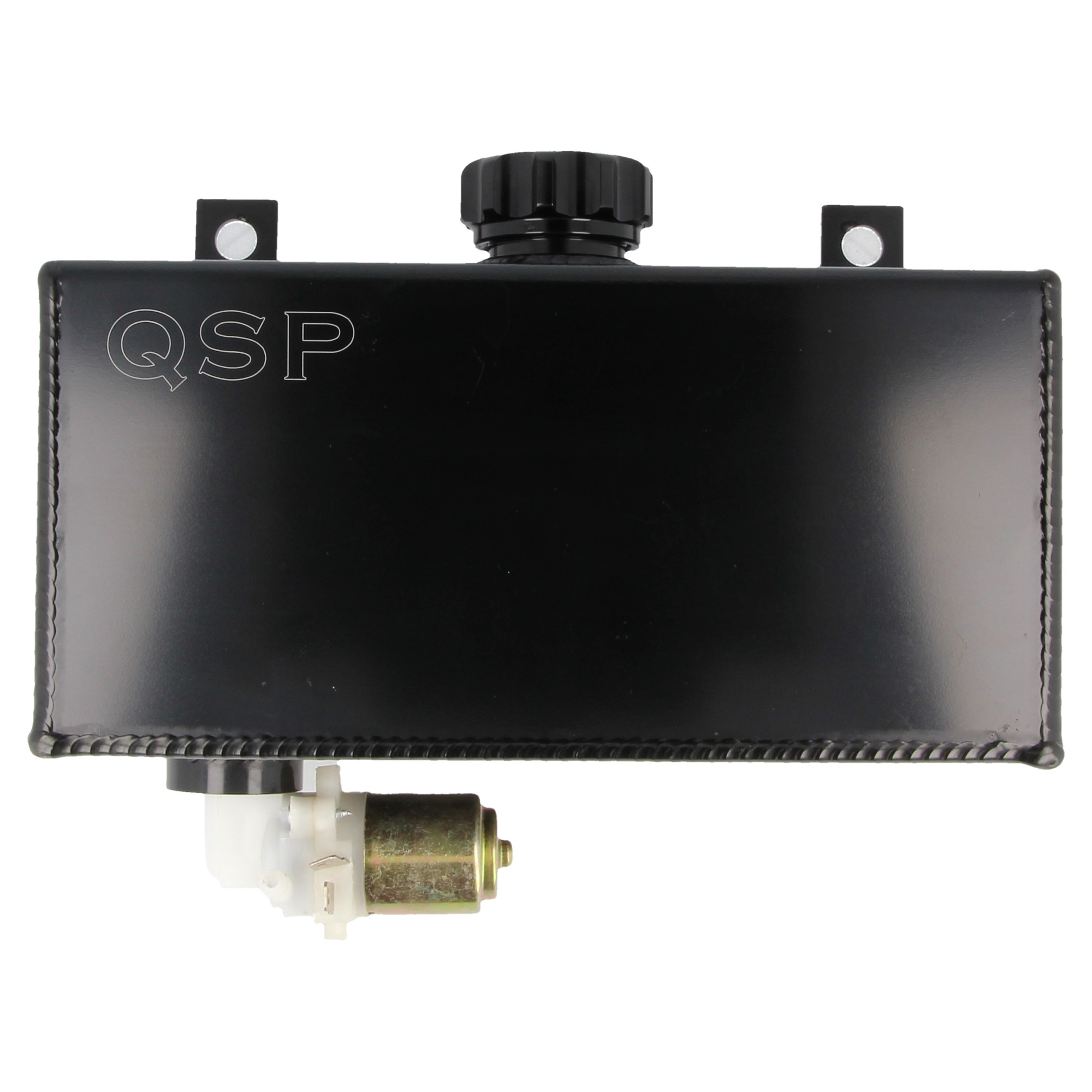 QSP Aluminium Scheibenwaschbehälter 1,6 Liter mit Pumpe horizontal schwarz