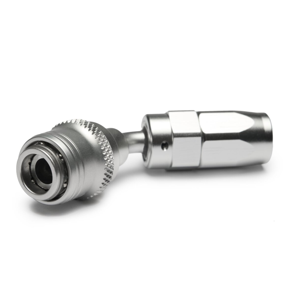 Quick Click Schlauchanschluss Fitting weiblich Dash 4 / -04 AN - 45° - silber matt
