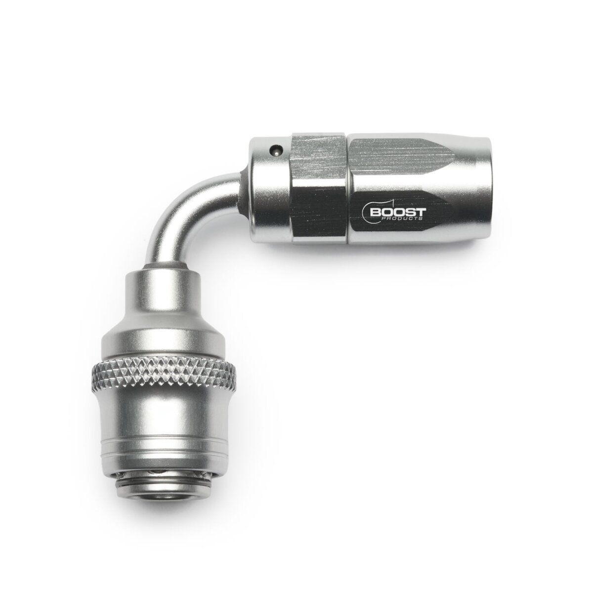 Quick Click Schlauchanschluss Fitting weiblich Dash 4 / -04 AN - 90° - silber matt