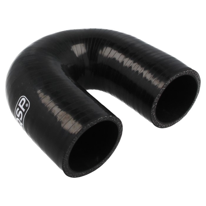 QSP Silikonschlauch - 180° Bogen - 6,5mm - Schwarz