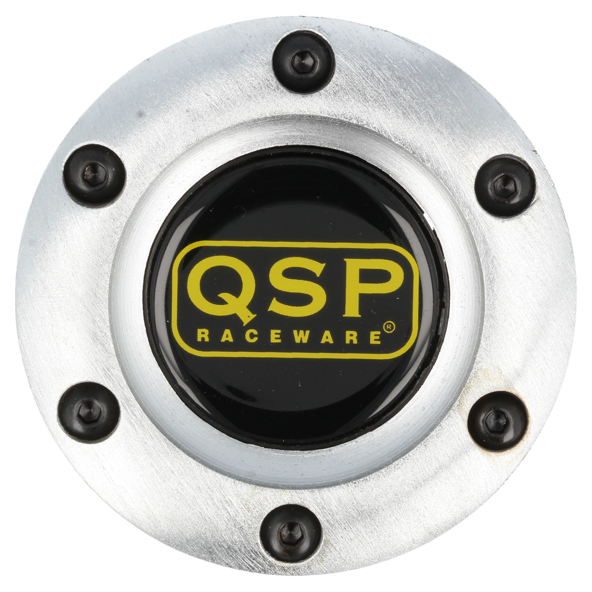 QSP Hupenring mit Hupe Silber | Lenkrad-Hupenknopf | inkl. längere Schrauben