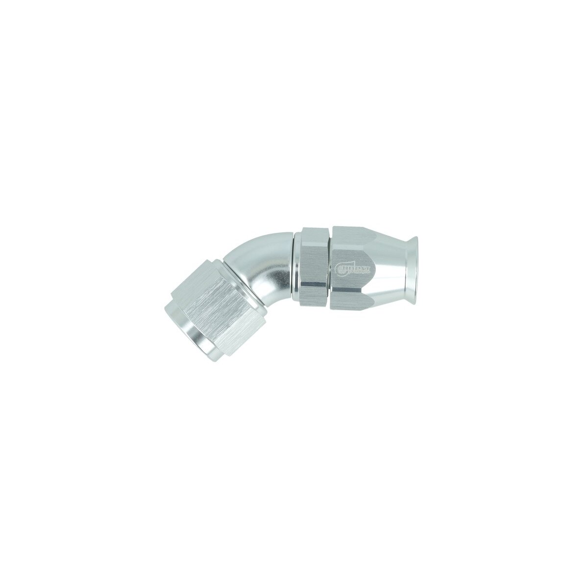 High Flow PTFE Schlauchanschluss Fitting drehbar Dash 8 - 45° - silber