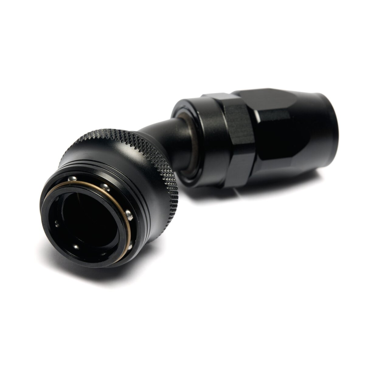 Quick Click Schlauchanschluss Fitting weiblich Dash 6 / -06 AN - 45° - schwarz matt