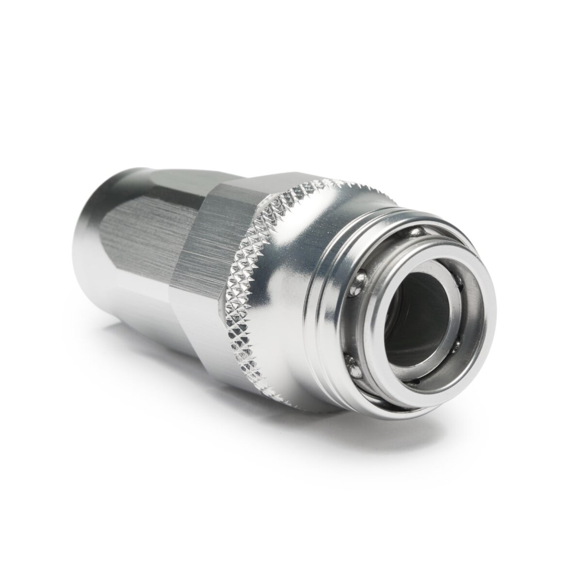 Quick Click Schlauchanschluss Fitting weiblich Dash 6 / -06 AN - gerade - silber matt