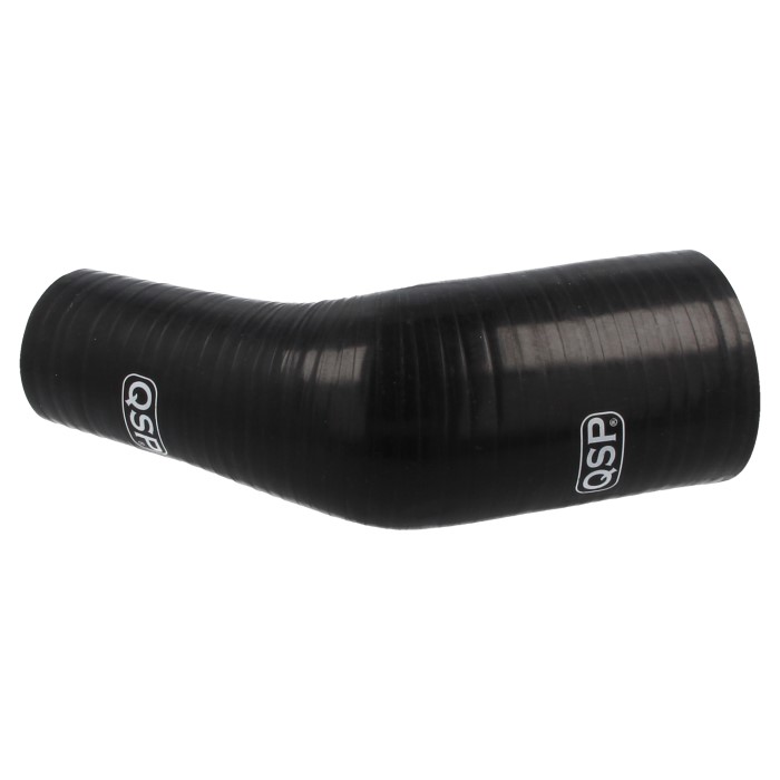 QSP Silikonschlauch - 45° Reduzierung Bogen - 45-32mm - Schwarz