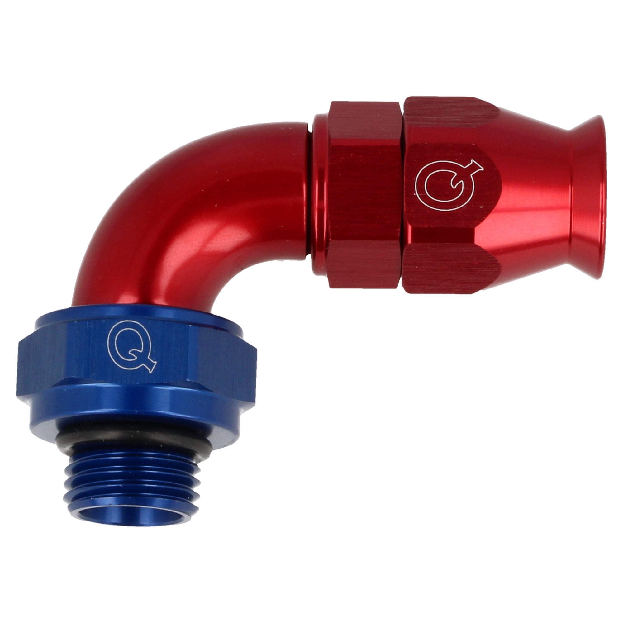 QSP Fitting PTFE 90° (AN6 Dash 6) - O-ring (AN8 Dash 8)