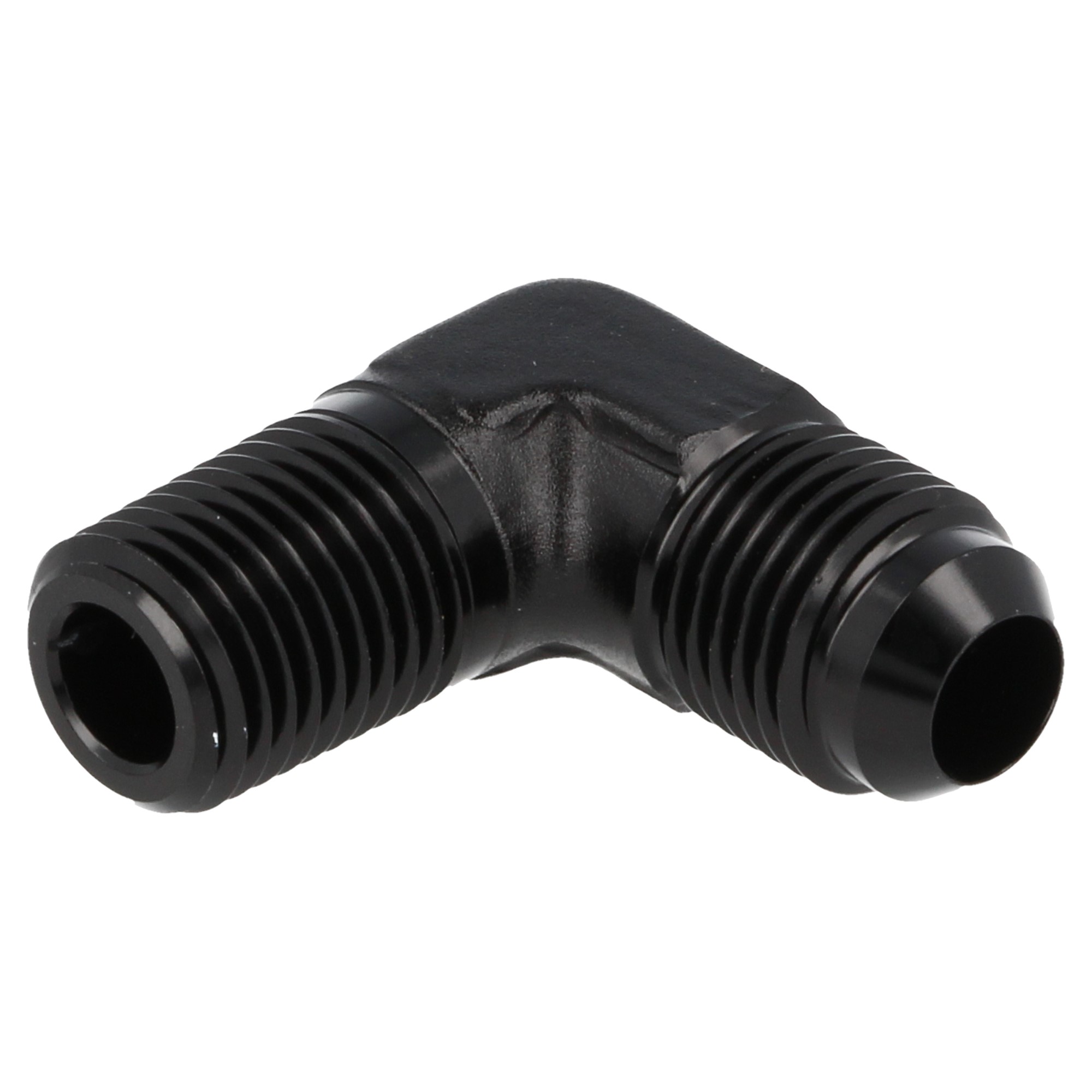 QSP Aluminium Adapter männlich 90° AN6 Dash 6 - 1/8 NPT schwarz