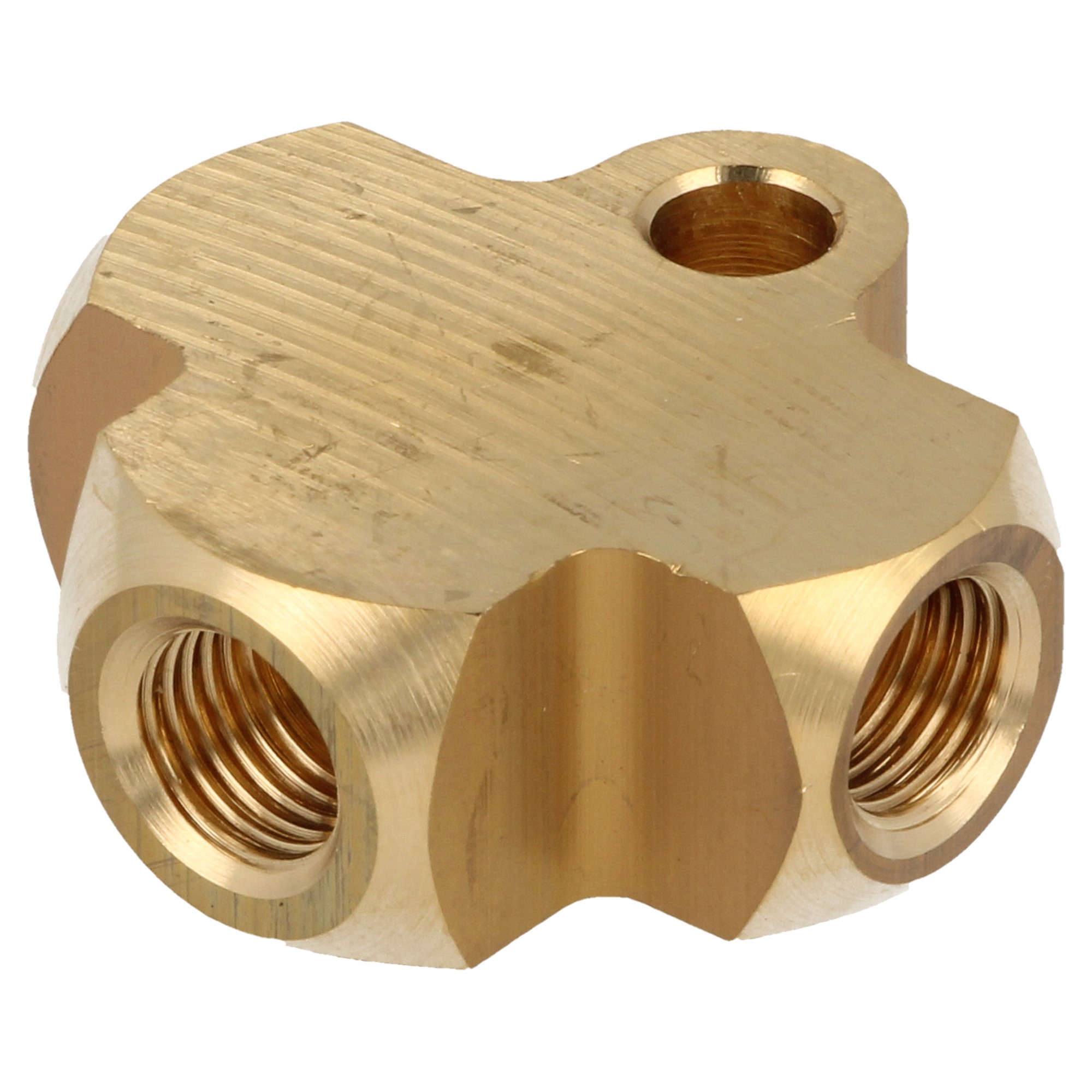 QSP T-Stück für Bremse Messing 3x 3/8 UNF konvex