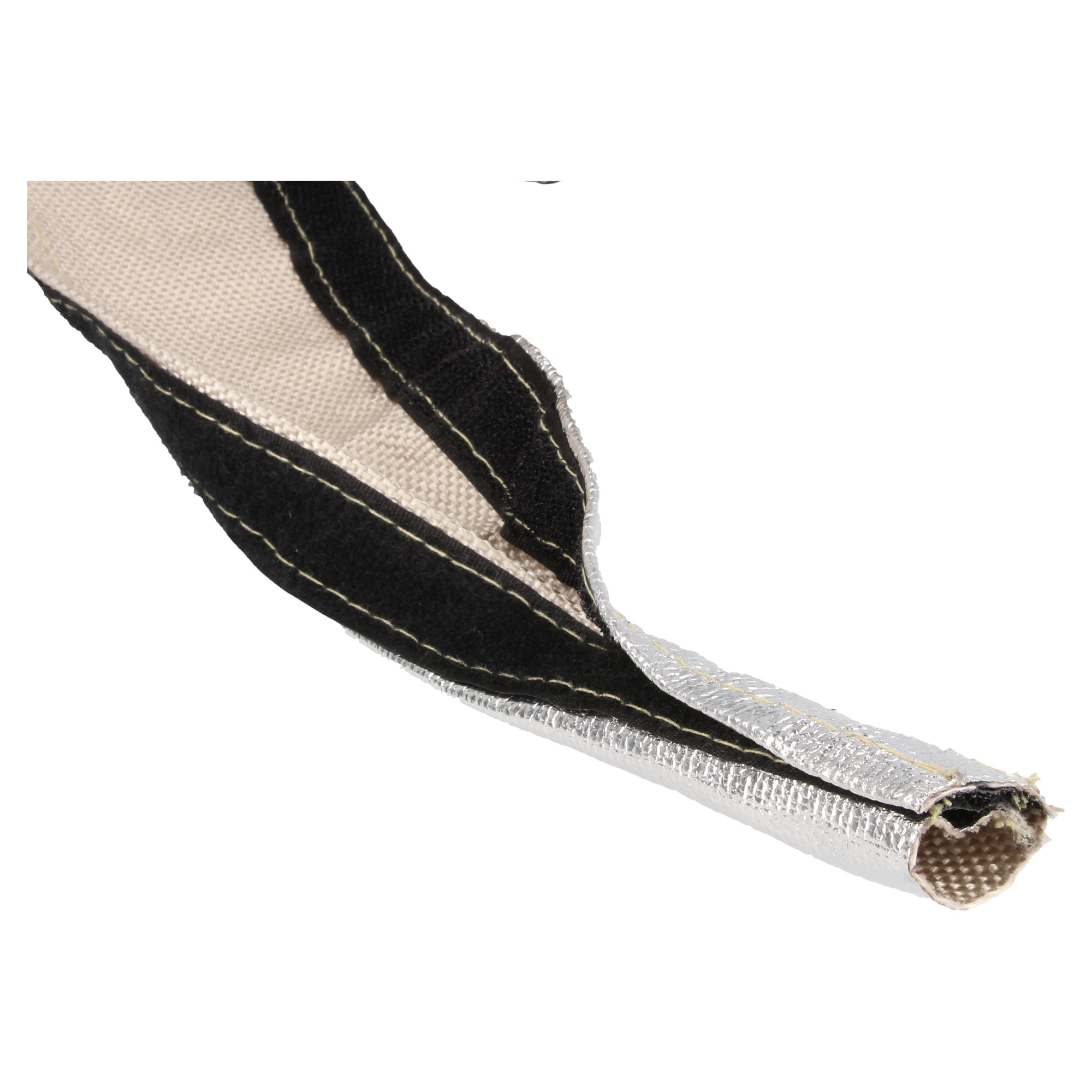 QSP Hitzeschutz mit Klettverschluss aluminium beschichtet 1 m x 13 mm