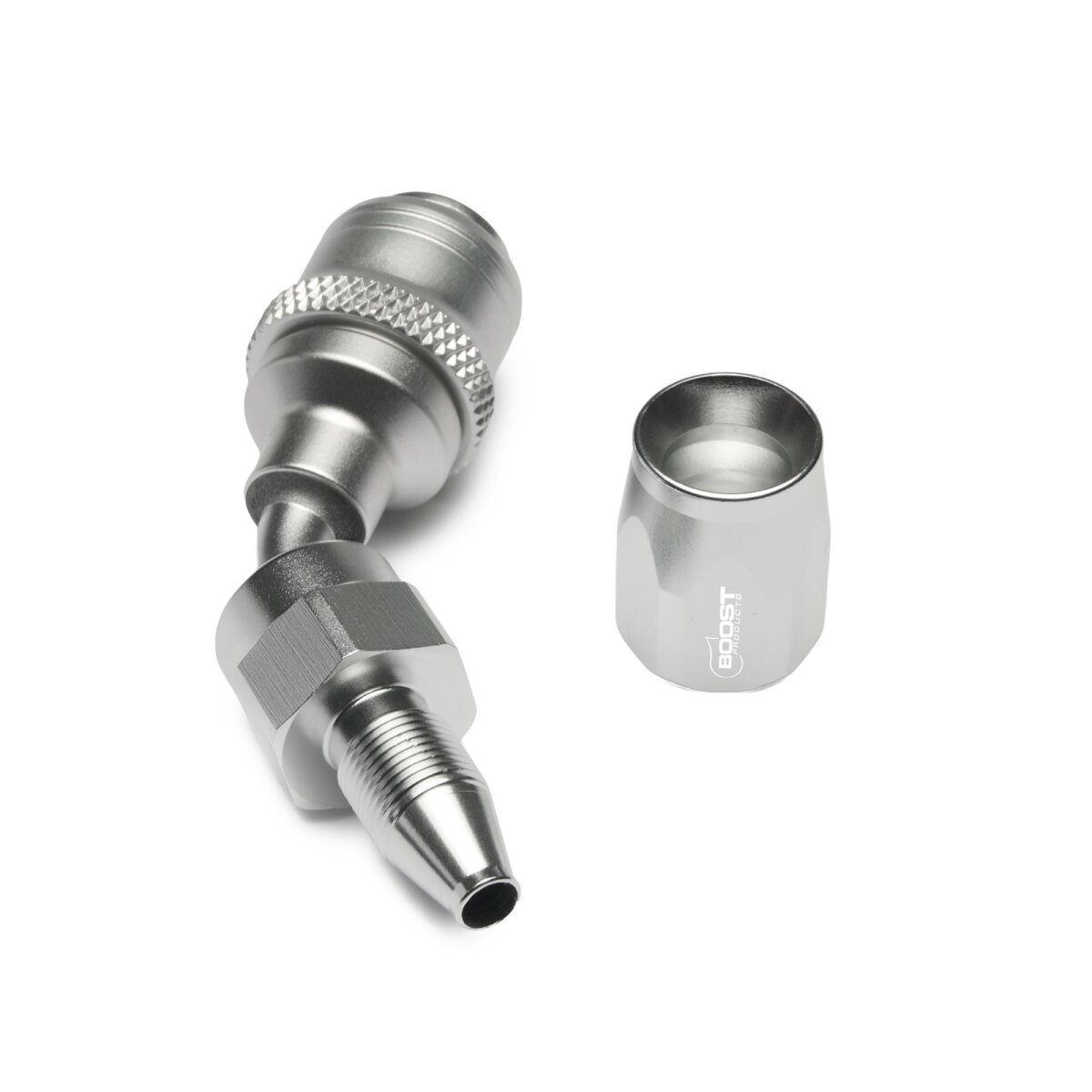 Quick Click Schlauchanschluss Fitting weiblich Dash 4 / -04 AN - 45° - silber matt