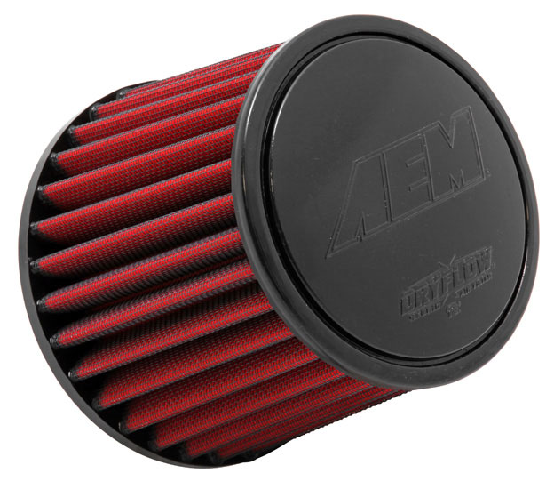 AEM DryFlow Sportluftfilter 76mm 3 Zoll Anschluss 130mm hoch konisch rot