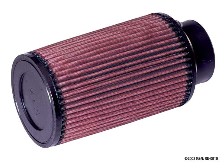 K&N RE-0910 HIGH-FLOW Sportluftfilter 76mm 3" Anschluss 203mm hoch konisch rot