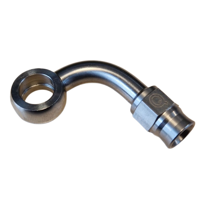 QSP Edelstahl Banjo Eye - Flat 90° AN3 Dash 3 - 10.2 mm