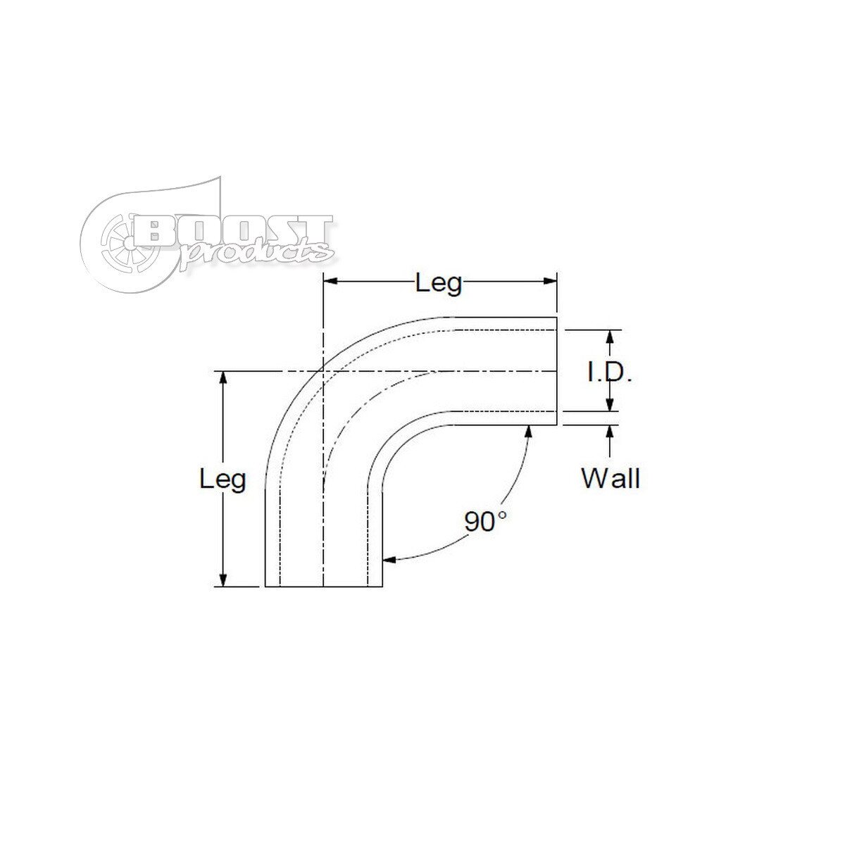 Silikonbogen 90°, 10mm, schwarz