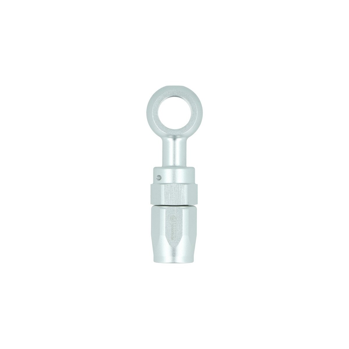 Schlauchanschluss Fitting drehbar Dash 4 zu Ringauge 12,5mm - silber matt